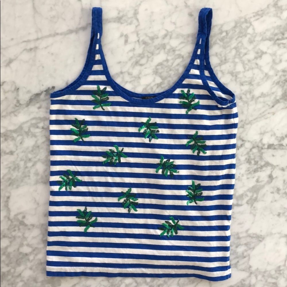 J. Crew Sequin Palm Tank